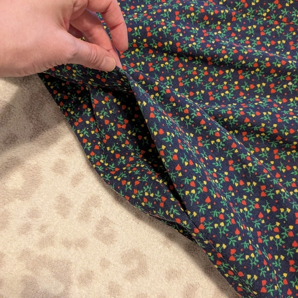 1970s A Line Cotton Floral Patterned Pockets Dress Tie Straps Small Fall Florals - Picture 8 of 9